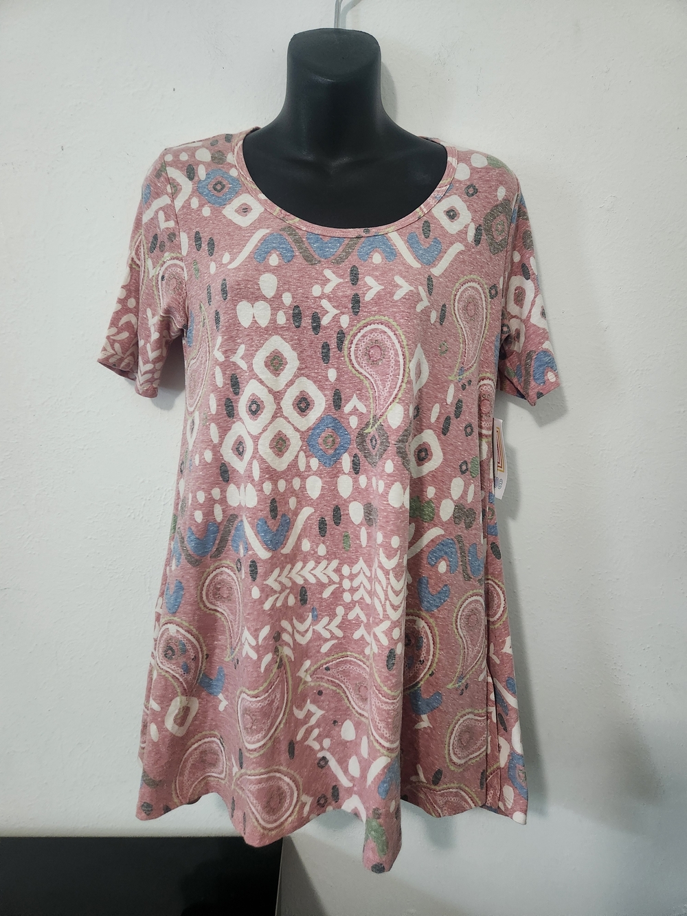 LuLaRoe Dusty Rose Paisley & Geometric A-Line Tunic
